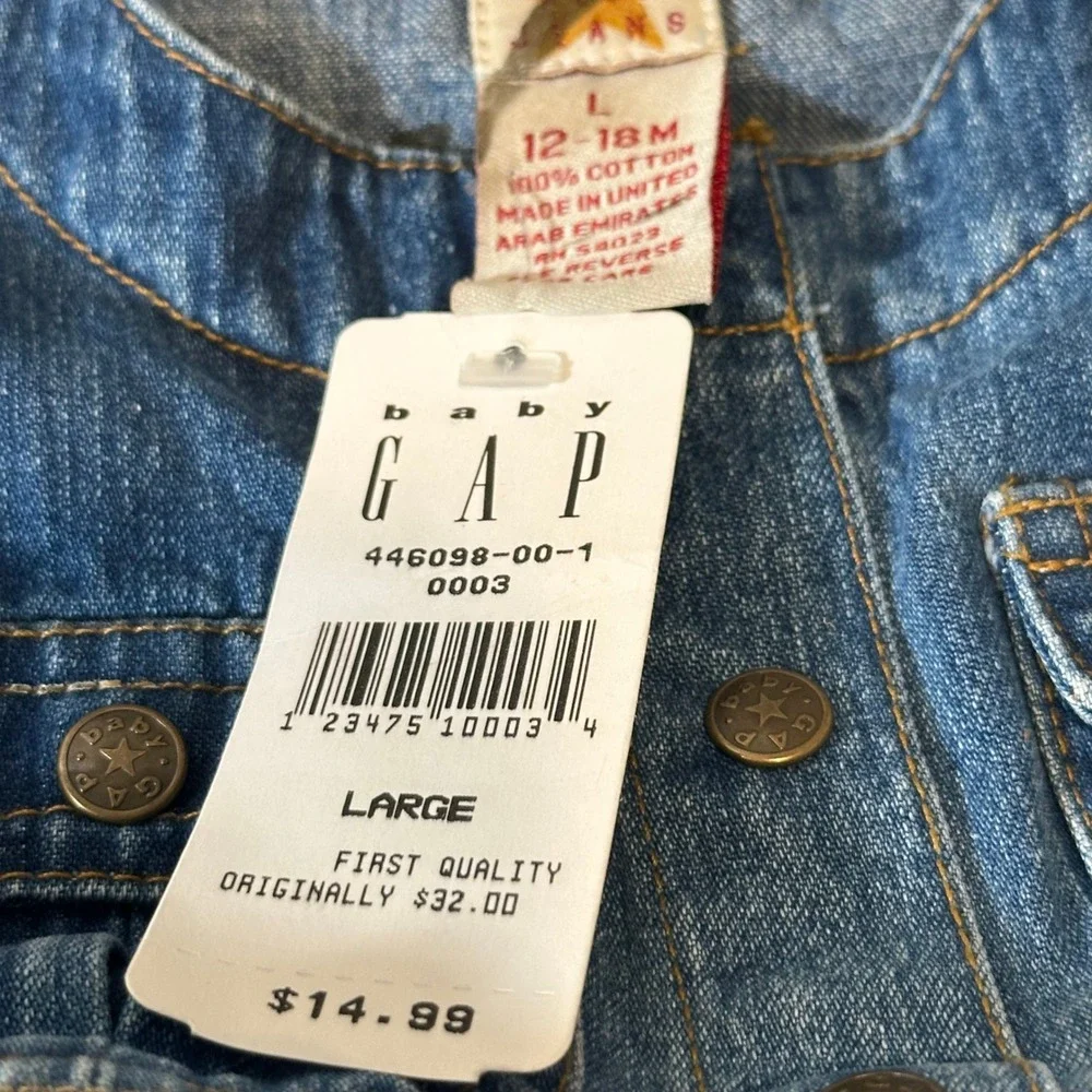 Baby Gap Denim Dress and Hat‎ Set Blue Vintage 80s 12-18M NWT 446098-00-1